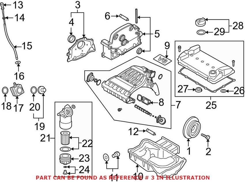 Audi VW Crankshaft Seal - Front 022103151D